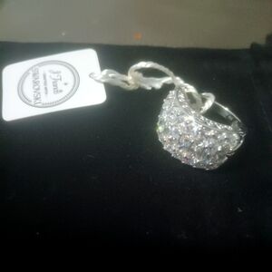 Ring In Rhodium Over Sterling Silver Size 8. 8.5 Ctw